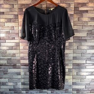 EUC Gianni Bini Size 12 Elegant Black Sequin Dress